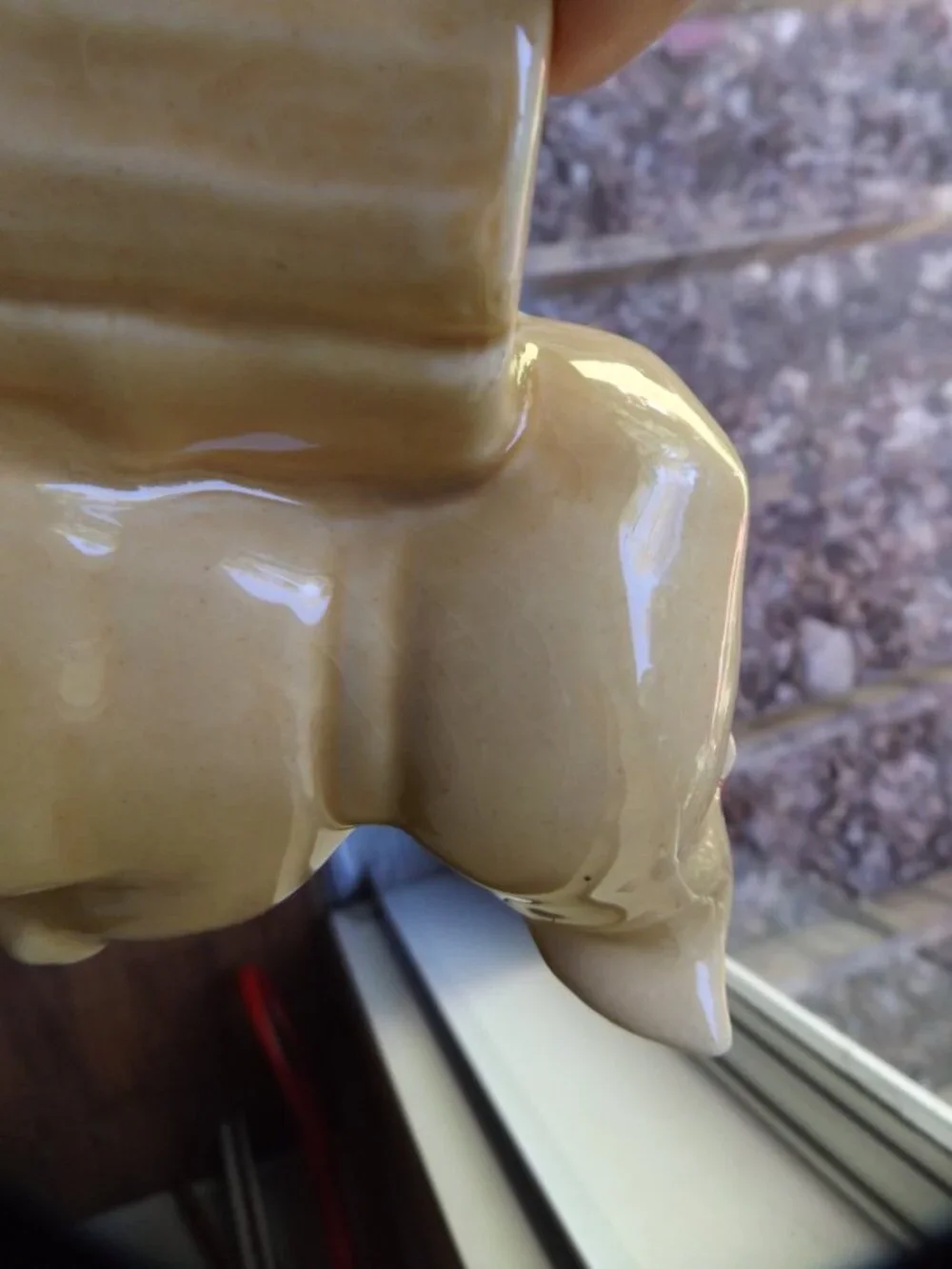Mid-Century USA Ceramic Earth Tone Kitschy Baby Elephant Planter